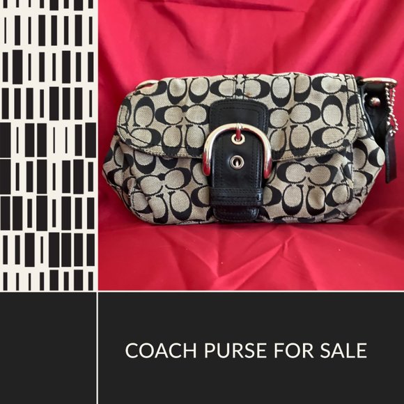 Coach Handbags - Classic Coach Purse Gray and Black Model 11862 Soho Pouch